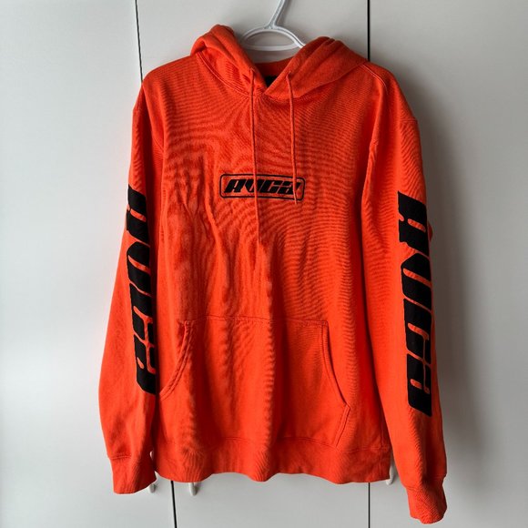 RVCA Orange Racing Hoodie Men L Large - Picture 1 of 5